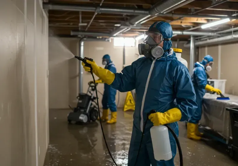 Basement Sanitization and Antimicrobial Treatment process in Union, KY